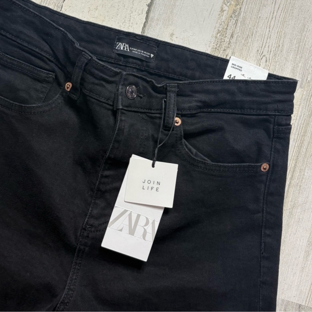NWT Zara Cropped Flare Jeans Size 12 - Picture 2 of 3